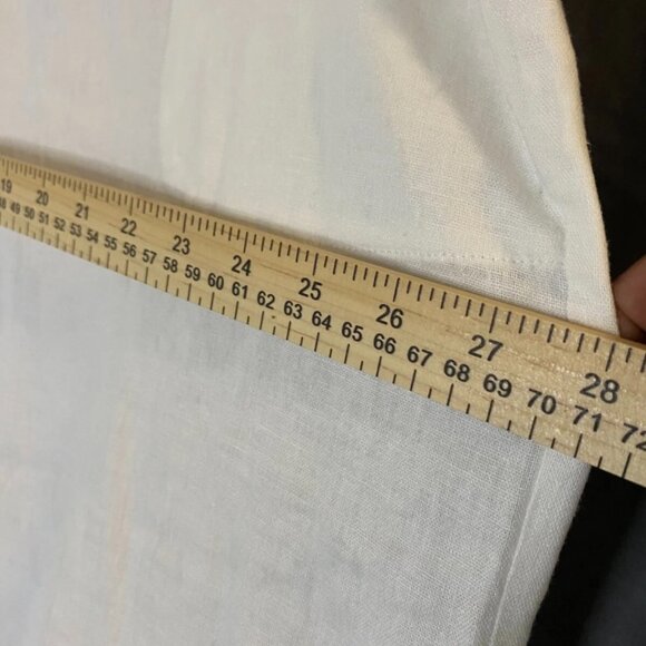 STELLA PARKER Womens white Linen Blend Cropped Capri Pants Easy Pull on Stretch - Picture 10 of 11